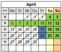 MonatskalenderApril